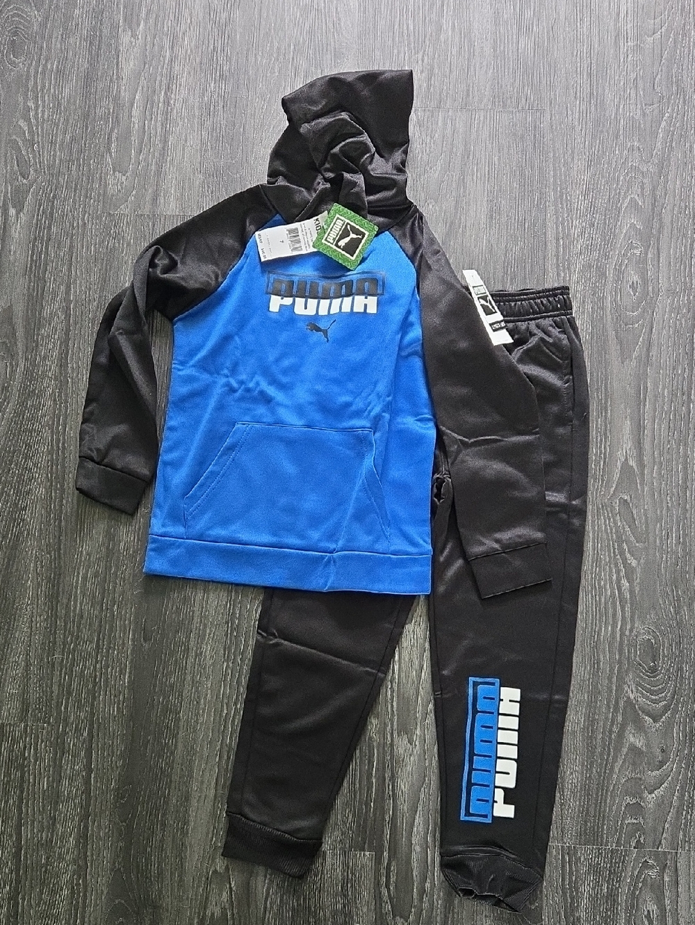 Blue and Black Puma Kids 2 piece set nebulas 421 size 7